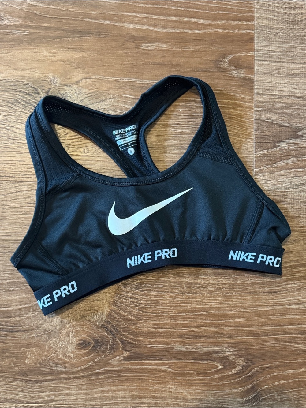 Nike Pro Black and White Girls' Sports Bra